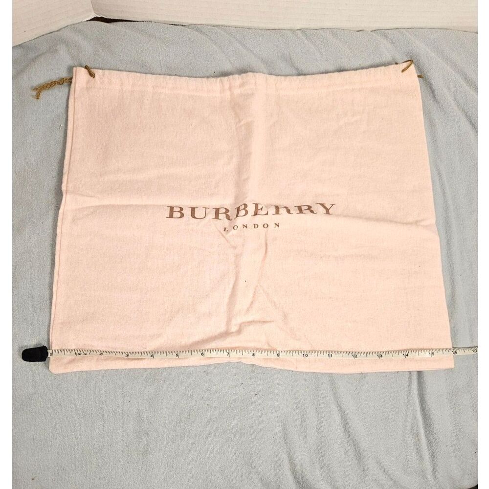 Authentic Burberry London Pale Pink Cotton Drawstring Dust Bag Pouch 16x14